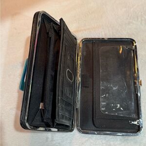 Black Wallet with Silver Accents